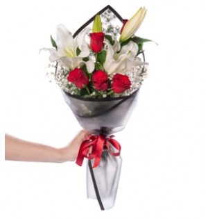 Senin İçin Lilyum ve Gül Buketi